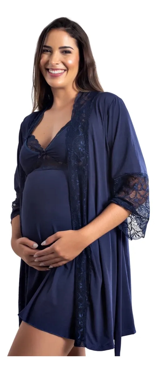 Kit camisola de amamentação com robe